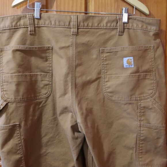 Carhartt Mens Tan Cargo Canvas Work Pants 42 x 32 Relaxed Fit Rugged Flex Jeans - Picture 5 of 15